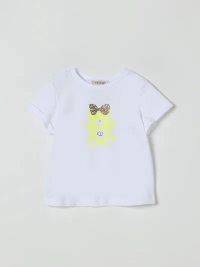 Twinset Kids' Crystal-embellished T-shirt In White