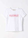 TWINSET T-SHIRT TWINSET KIDS COLOR WHITE,F27201001
