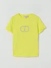 Twinset Kids' Rhinestone-oval T T-shirt In Yellow