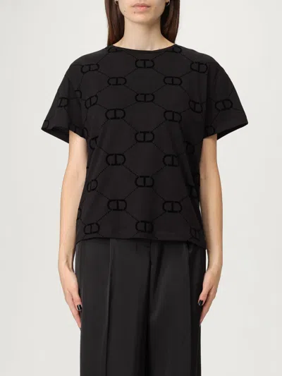 TWINSET T-SHIRT TWINSET WOMAN COLOR BLACK,435529002