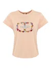 TWINSET T-SHIRT WITH FLORAL EMBROIDERY