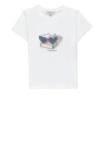Twinset Kids' T-shirt With Print In White
