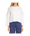Twinset T-shirt With Round Neck And Long Sleeves In White