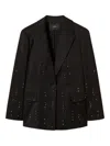 Twinset Tailored Black Blazer With Embellished Accents In Black