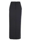 Twinset Tailored Midi Skirt With Button Closure In Gray