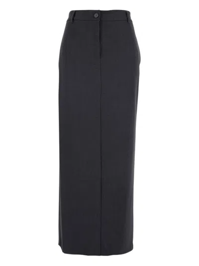 TWINSET TAILORED MIDI SKIRT WITH BUTTON CLOSURE