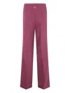 Twinset Burgundy Pants With Straight Hem In Pink