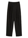 Twinset Tailored Wide-leg Trousers With Front Pleats In Black