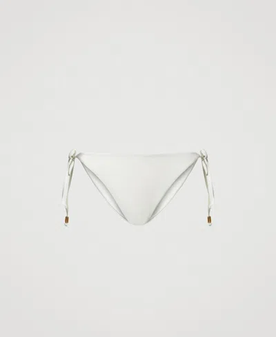 Twinset Tanga De Bain Avec Lacets In White
