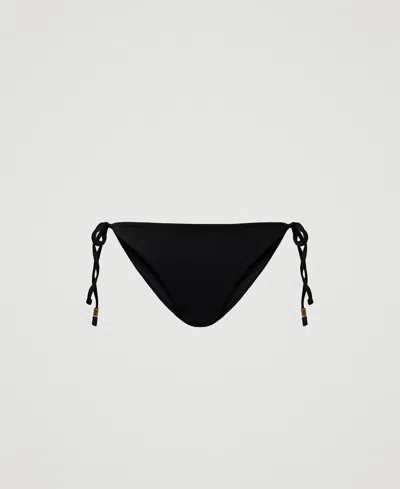 Twinset Tanga De Bain Avec Lacets In Black