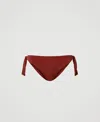Twinset Tanga De Bain Avec Nauds In Burgundy