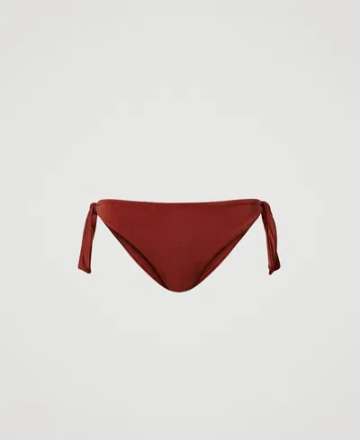 Twinset Tanga De Bain Avec Nauds In Burgundy
