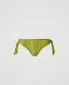 Twinset Tanga De Bain Effet Dentelle In Green