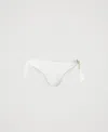 Twinset Tanga De Bain Jacquard Avec Nauds In White