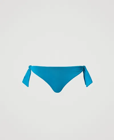 Twinset Tanga De Bain Taille Basse Avec Nauds In Blue