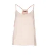 Twinset Sleeveless Satin Top In Cupcake Pink