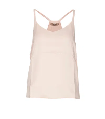 Twinset Sleeveless Satin Top In Pink