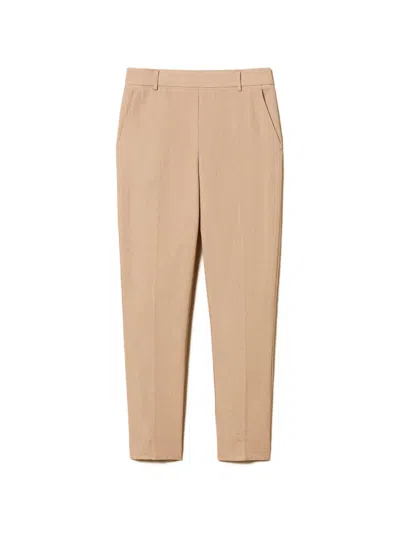 Twinset Tapered Trousers In Neutral