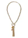 Twinset Tassel-detail Chain-link Necklace In Gold