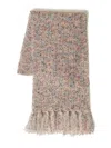 Twinset Tassel-fringed Knitted Scarf In Brown