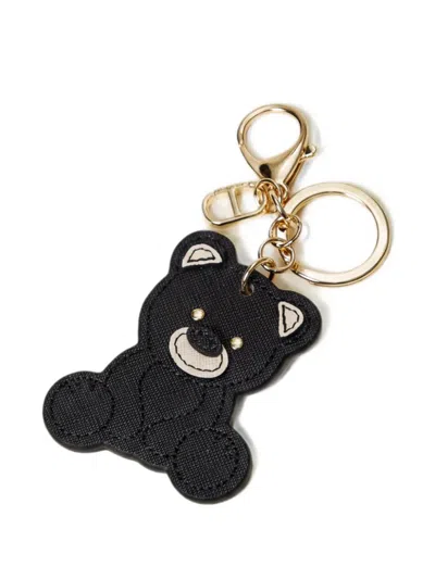 Twinset Teddy Bear Keyring With Oval T In Black