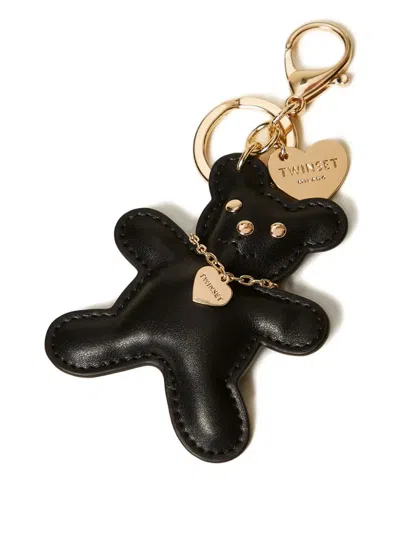 Twinset Teddy Keyring In Black