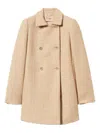 Twinset Bouclé Coat With Sequins In Neutral