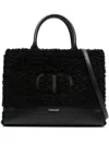 Twinset Textured Black Handbag In Black