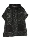 Twinset Textured Cape-style Coat With Hood In Black