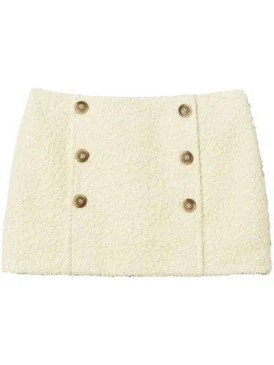 Twinset Textured-finish Mini Skirt In Yellow