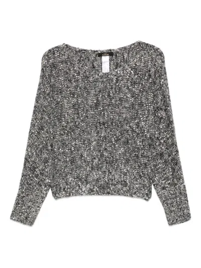 TWINSET TEXTURED KNIT SWEATER WITH MARLED EFFECT