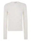 Twinset Twin-set Textured Knit Sweater With Subtle Floral Pattern In White