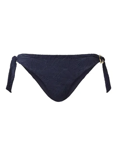 Twinset Textured Tie-side Bikini Bottom In Blue