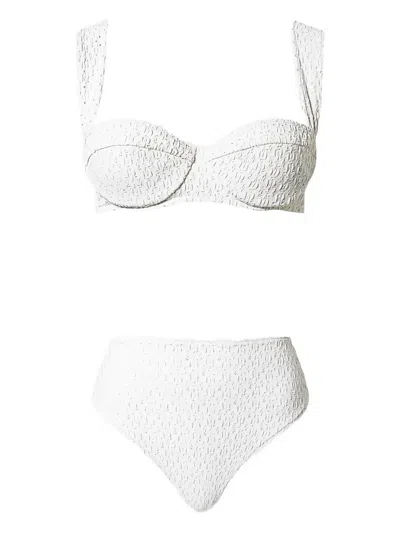 Twinset Textured Underwire Bikini Set In White
