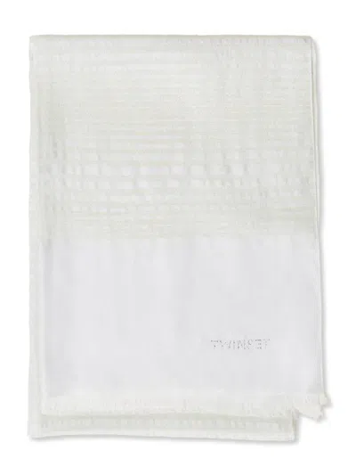 Twinset Textured-weave Scarf In White
