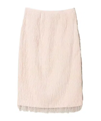 Twinset Thread-detail Skirt In Pink