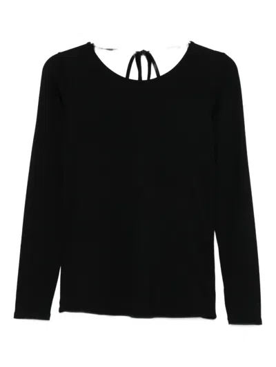 Twinset Tie-back Knitted Top In Black