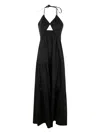 Twinset Tie-fastening Cut-out Maxi Dress In Black