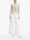 Twinset Tie-front Eyelet Cardigan In White