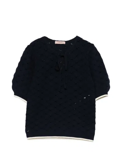 Twinset Sweaters Blue Night In Black