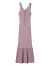 Twinset Tie-neck Knited Dress In Purple