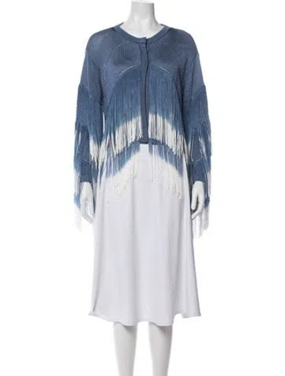 Pre-owned Twinset Tie-dye Print Crew Neck Sweater In Blue
