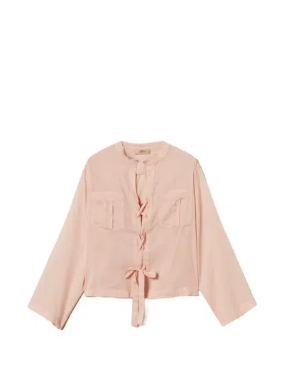 Twinset Tie-fastening Shirt In Pink