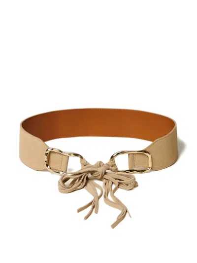 Twinset Tie-fastening Suede Belt In Brown