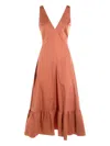 Twinset Brown Cotton Midi Dress