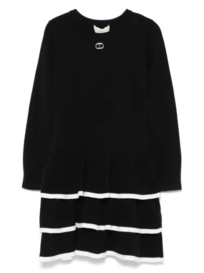 Twinset Kids' Tiered Dress In Black