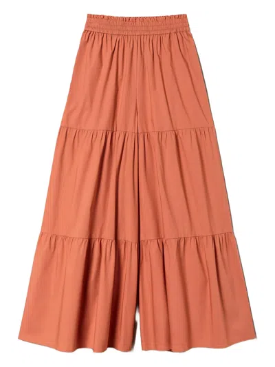 Twinset Tiered Trousers In Orange