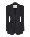 Twinset Tie-waist Patterned Blazer In Black