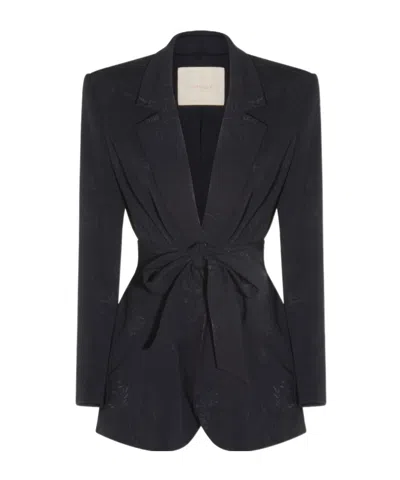 TWINSET TWINSET TIE-WAIST PATTERNED BLAZER