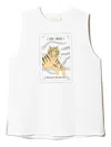Twinset Tiger-print Sleeveless Vest In White